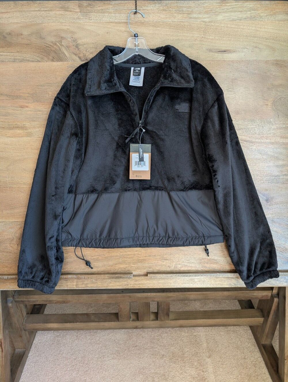 The North Face Novelty Osito Jacket Women Small Black Fleece Relaxed Fit 1/4 Zip